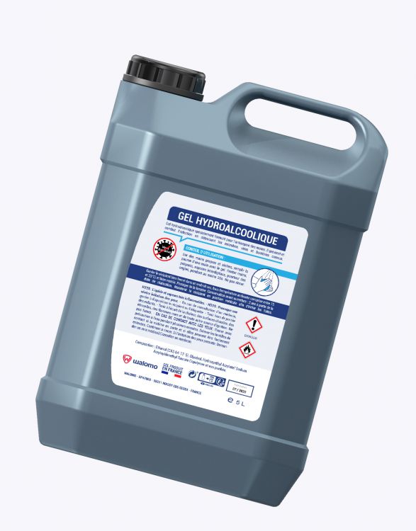 GHA 5000G  Bidon de gel hydroalcoolique de contenance 5 litres (5000 mL)