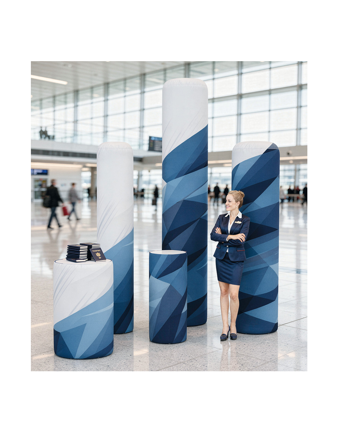 Colonne gonflable Captair Easy Walomo &mdash; signal&eacute;tique gonflable personnalisable pour &eacute;v&eacute;nements et points de vente
